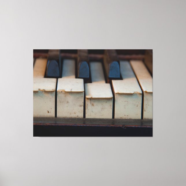 Old Schultz Ivory Chipped Piano Keys Canvas Print (Front)
