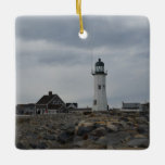 Old Scituate Lighthouse Ceramic Ornament