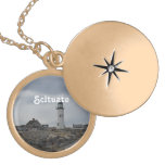 Old Scituate Lighthouse Gold Plated Necklace