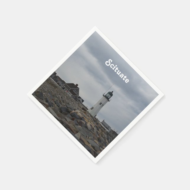 Old Scituate Lighthouse Paper Napkins (Corner)