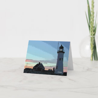 Old Scituate Lighthouse--thank you Letterpress Thank You Card