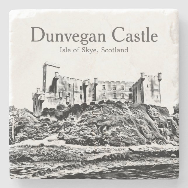 Old Scotland Dunvegan Castle Isle of Skye Stone Coaster (Front)