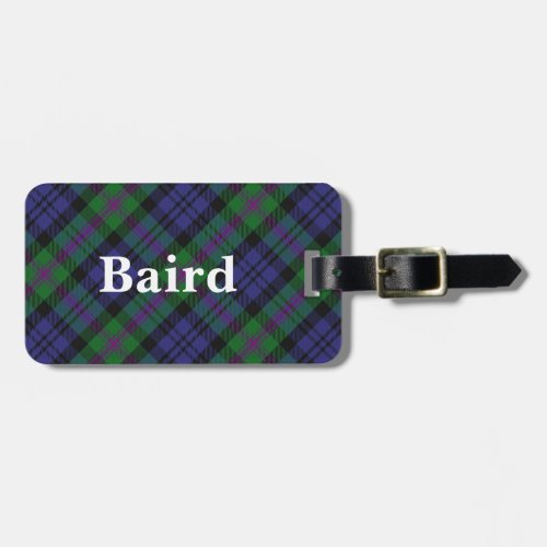 Old Scotsman Clan Baird Tartan Luggage Tag