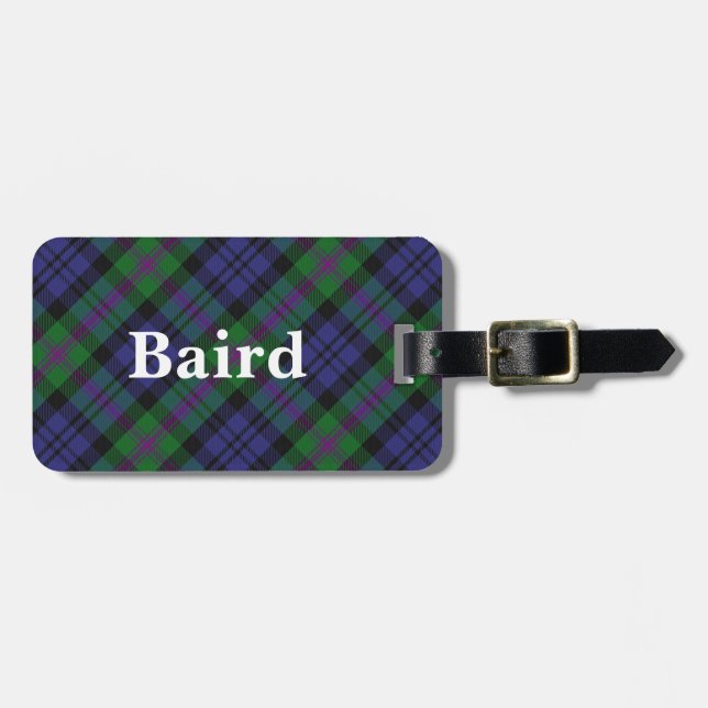 Old Scotsman Clan Baird Tartan Luggage Tag (Front Horizontal)
