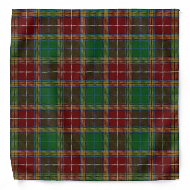 Old Scotsman Clan Baxter Tartan Plaid Bandana (Front)