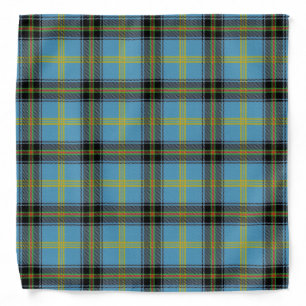 Old Scotsman Clan Bell Blue Black Tartan Plaid Bandana