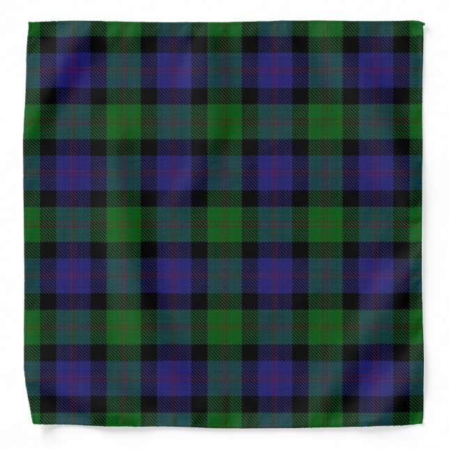Old Scotsman Clan Blair Tartan Plaid Bandana (Front)