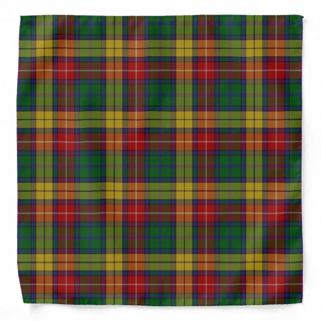 Old Scotsman Clan Buchanan Tartan Plaid Bandana (Front)