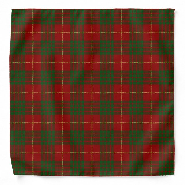 Old Scotsman Clan Cameron Tartan Plaid Bandana (Front)