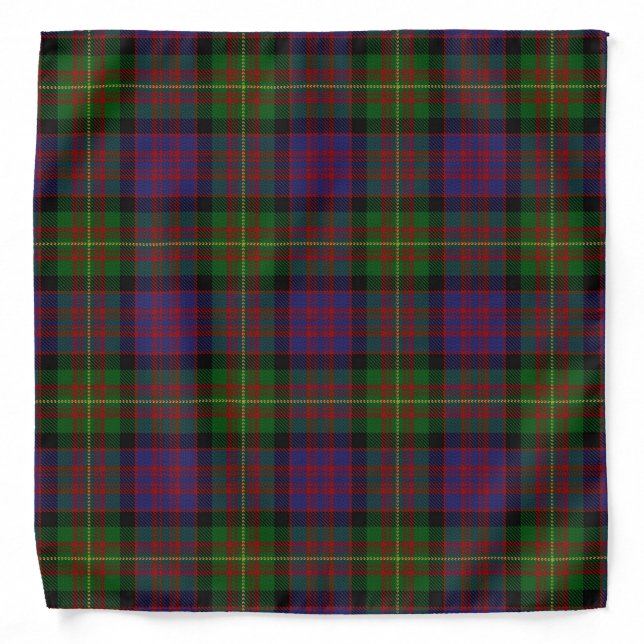 Old Scotsman Clan Carnegie Tartan Plaid Bandana (Front)
