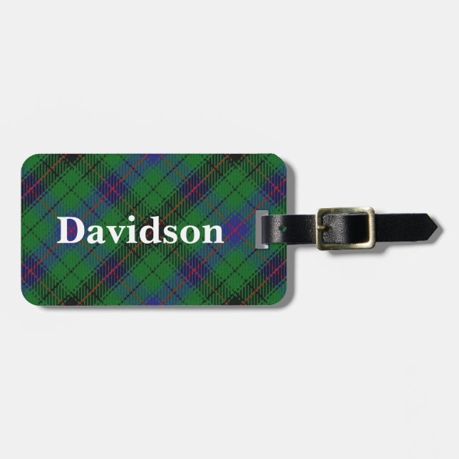 Old Scotsman Clan Davidson Tartan Luggage Tag (Front Horizontal)