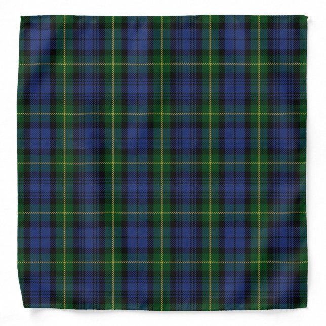 Old Scotsman Clan Gordon Tartan Plaid Bandana (Front)