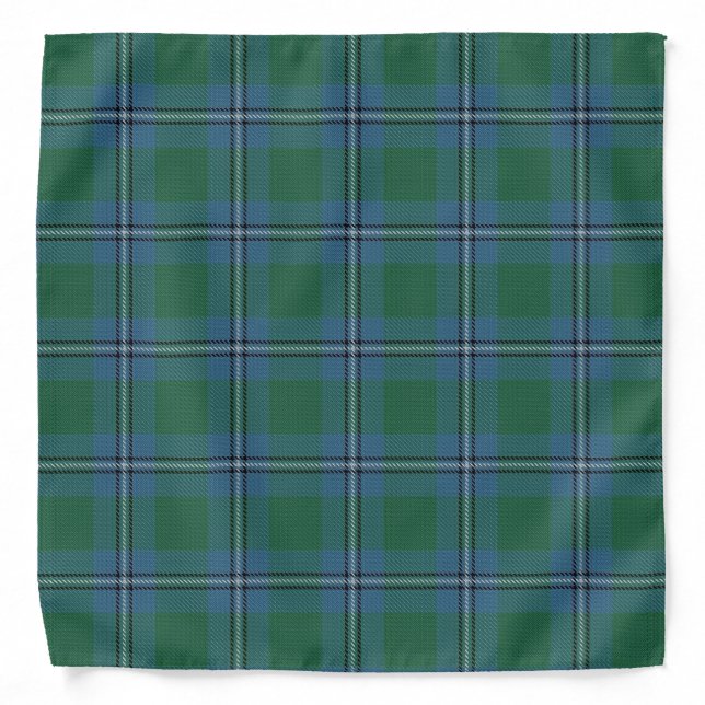 Old Scotsman Clan Irvine Irwin Tartan Plaid Bandana (Front)