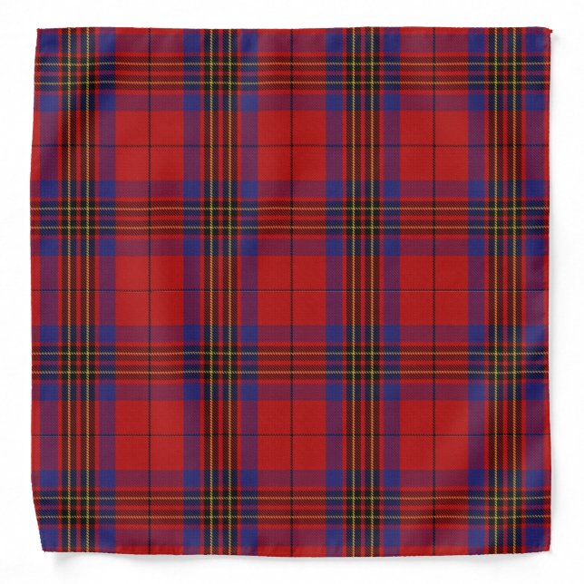 Old Scotsman Clan Leslie Red Tartan Plaid Bandana (Front)