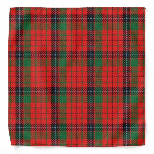 Old Scotsman Clan MacNicol Red Tartan Plaid Bandana