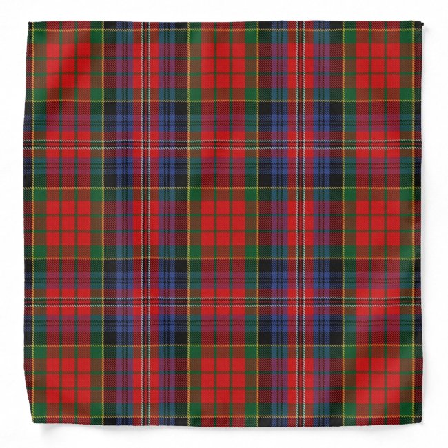 Old Scotsman Clan MacPherson Red Tartan Plaid Bandana