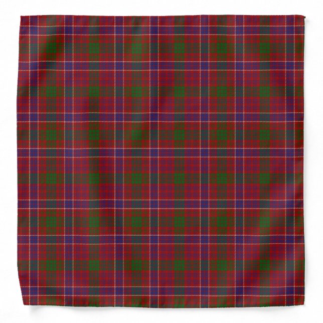 Old Scotsman Clan MacRae Red Tartan Plaid Bandana (Front)