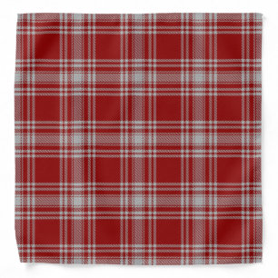 Old Scotsman Clan Menzies Red White Tartan Plaid Bandana