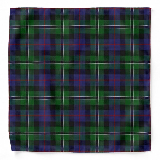 Old Scotsman Clan Rose Hunting Tartan Plaid Bandana (Front)
