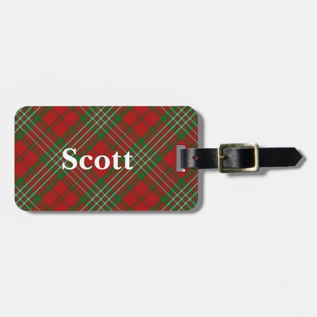 Old Scotsman Clan Scott Tartan Luggage Tag (Front Horizontal)