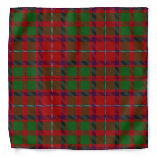 Old Scotsman Clan Shaw Tartan Plaid Bandana (Front)