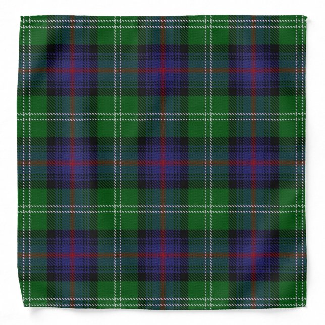 Old Scotsman Clan Sutherland Tartan Plaid Bandana (Front)