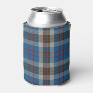 Old Scotsman Clan Thompson Blue Gray Tartan Can Cooler