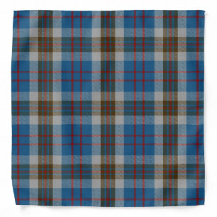 Old Scotsman Clan Thompson Blue Gray Tartan Plaid Bandana