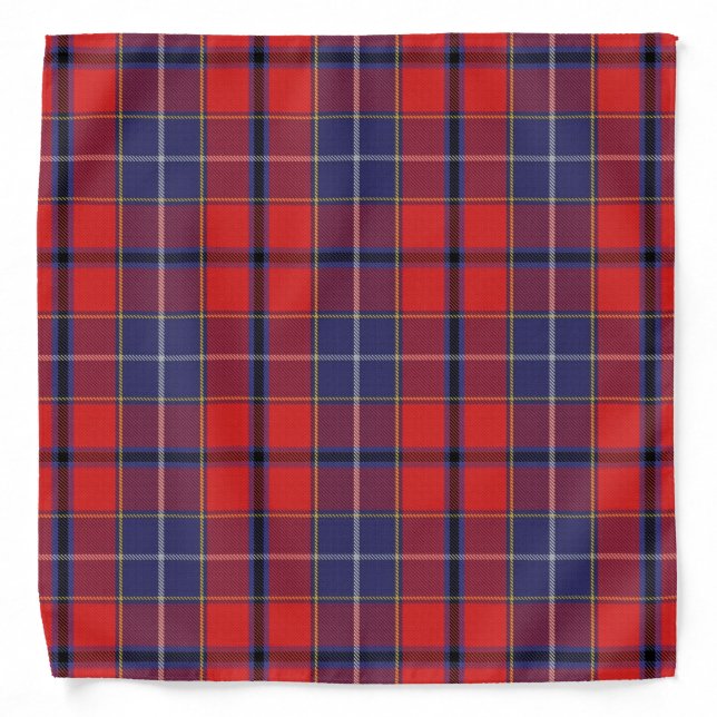 Old Scotsman Clan Wishart Tartan Plaid Bandana (Front)