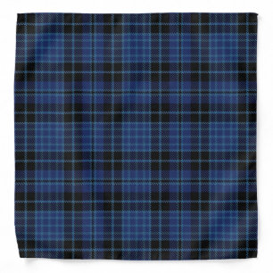Old Scotsman Clergy Blue Black Tartan Plaid Bandana
