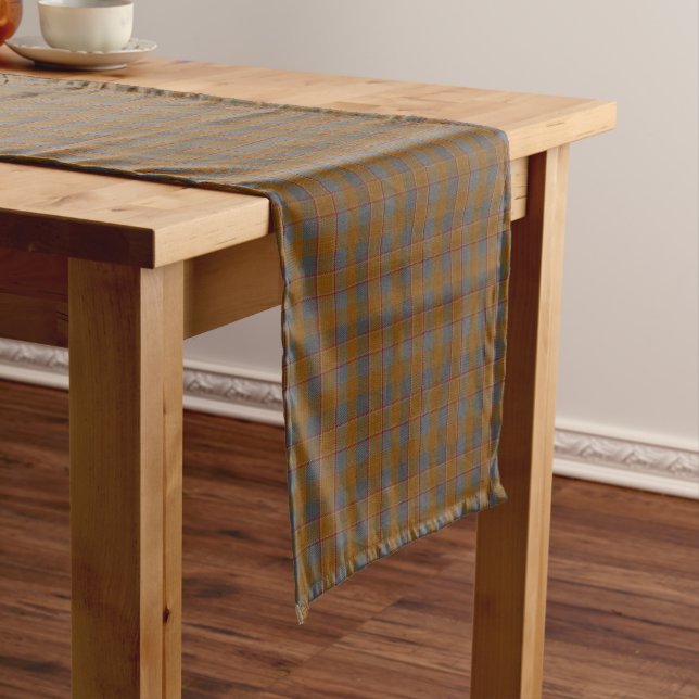 Old Scottish Clan Jardine Tartan Plaid Short Table Runner (In Situ)