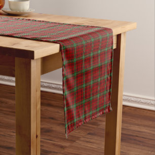Old Scottish Clan Morrison Tartan Plaid Short Table Runner