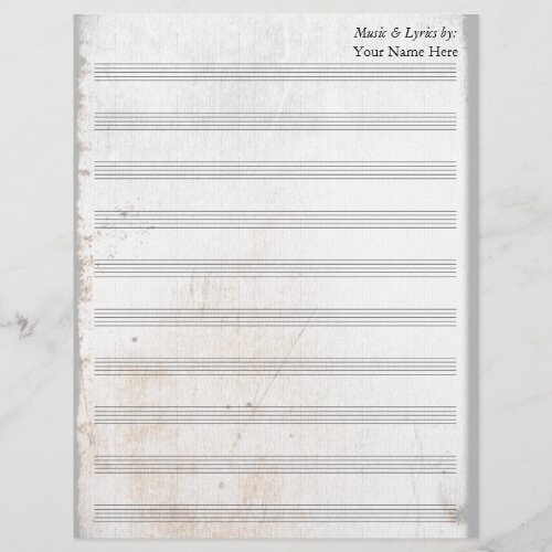 Old Scratched Blank Sheet Music 10 Stave