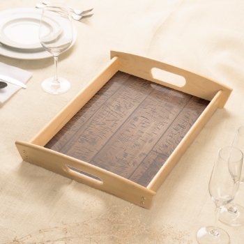 Old Scratched Wood Serving Tray by nonstopshop at Zazzle