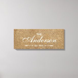 Old Scripts Family Established Family Name Sign