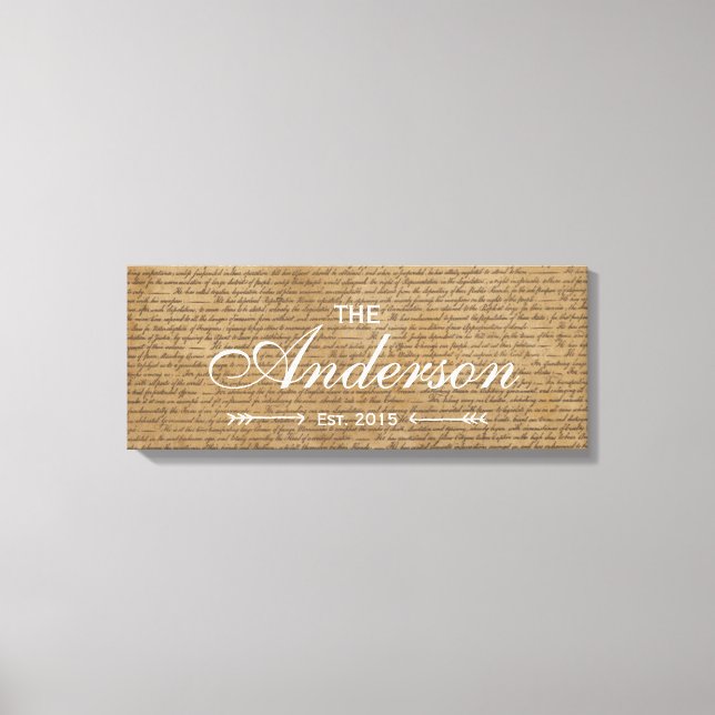 Old Scripts Family Established Family Name Sign (Front)