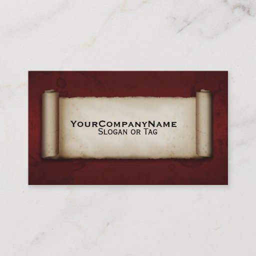 Customizable Old Scroll Business Cards