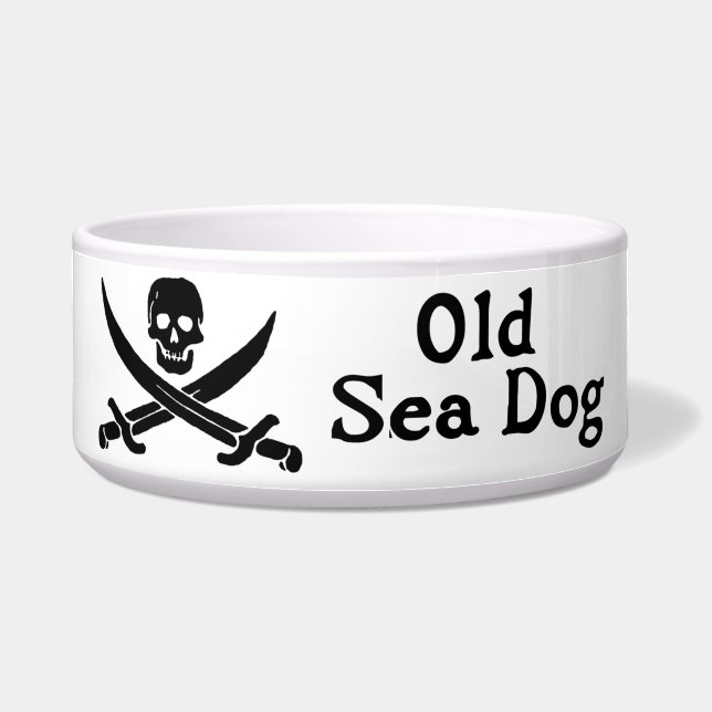 Old Sea Dog Large Pet Bowl (Front)