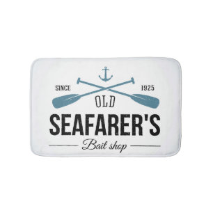Old Seafarers Bait Shop Bathroom Mat