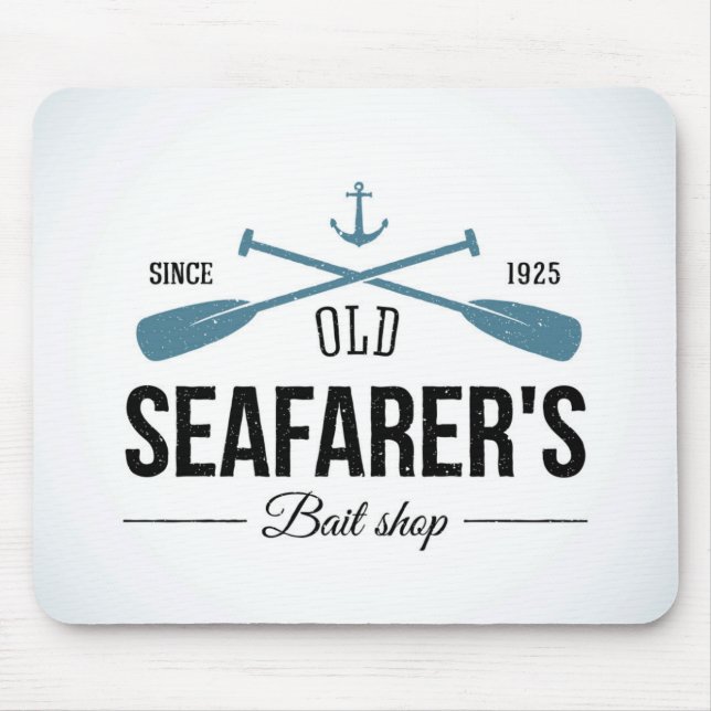 Old Seafarers Bait Shop Mouse Pad (Front)