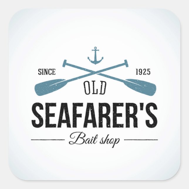 Old Seafarers Bait Shop Square Sticker (Front)