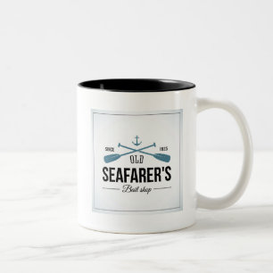 Old Seafarers Bait Shop Two-Tone Coffee Mug