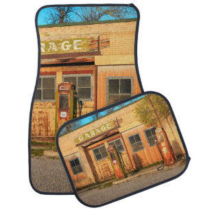 Old service station in rural Utah, USA. vintage, Car Floor Mat