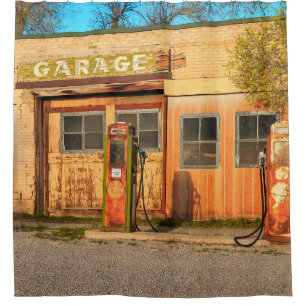 Old service station in rural Utah, USA. vintage, Shower Curtain