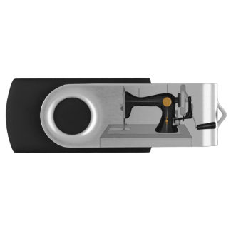 Old sewing machine with manual drive