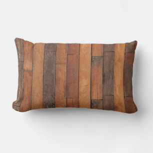 Old Shabby Wood Flooring Lumbar Pillow