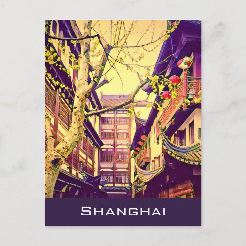 Old Shanghai vintage travel Yu Yuan Garden Postcard