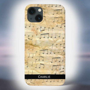 Old Sheet Music Background. Personalise. iPhone 13 Case