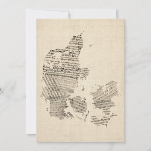 Old Sheet Music Map of Denmark (Front)