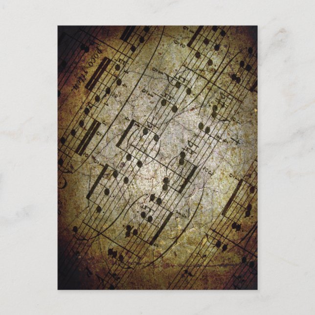 Old sheet musical score, grunge music notes (Front)